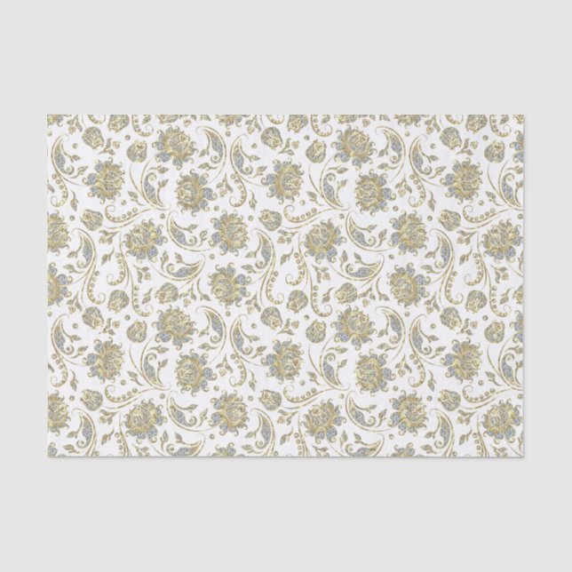 Papier Mousseline Faux Gold & Parties scintillant Damques Arrière -  (Recto)