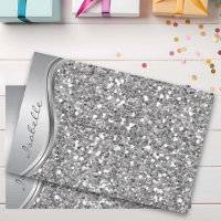 Faux Parties scintillant en argent Glam Bling Méta