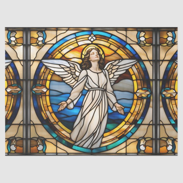 Papier Mousseline Faux Verre tendu Angel céleste pour Découpage Cr (Recto)