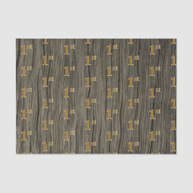 Papier Mousseline Faux Wood, Faux Gold 1er (Premier) événement (Recto)