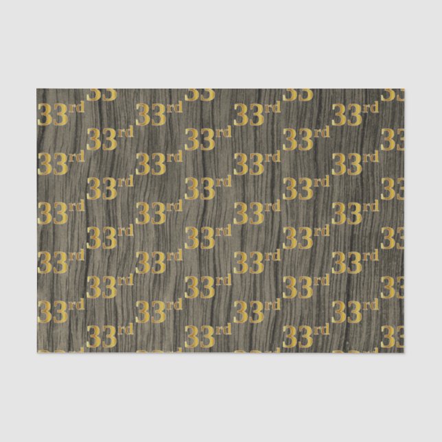 Papier Mousseline Faux Wood, Faux Gold 33e (Trente-Troisième) Événem (Recto)