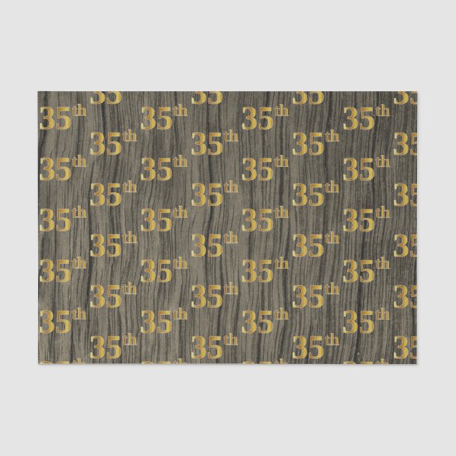 Papier Mousseline Faux Wood, Faux Gold 35e (Trente-cinquième) (Recto)