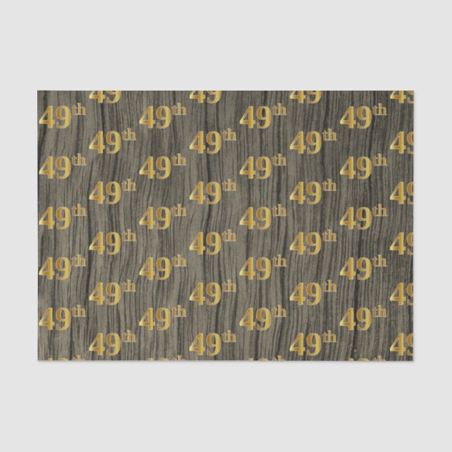 Papier Mousseline Faux Wood, Faux Gold 49e (Quarante-Neuvième) (Recto)