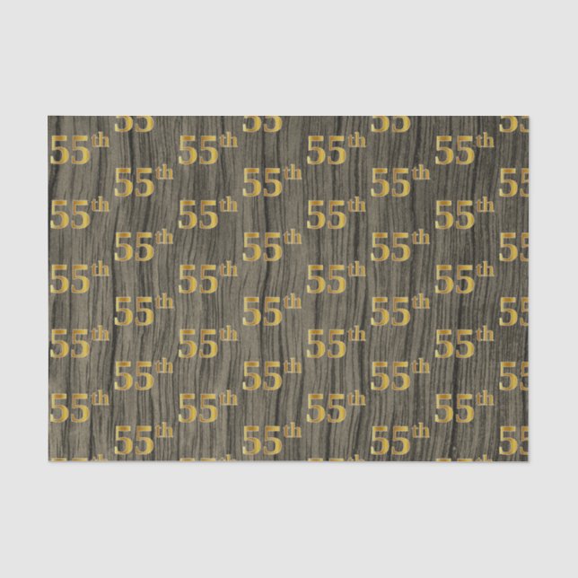 Papier Mousseline Faux Wood, Faux Gold 55e (Cinquante-cinquième) (Recto)