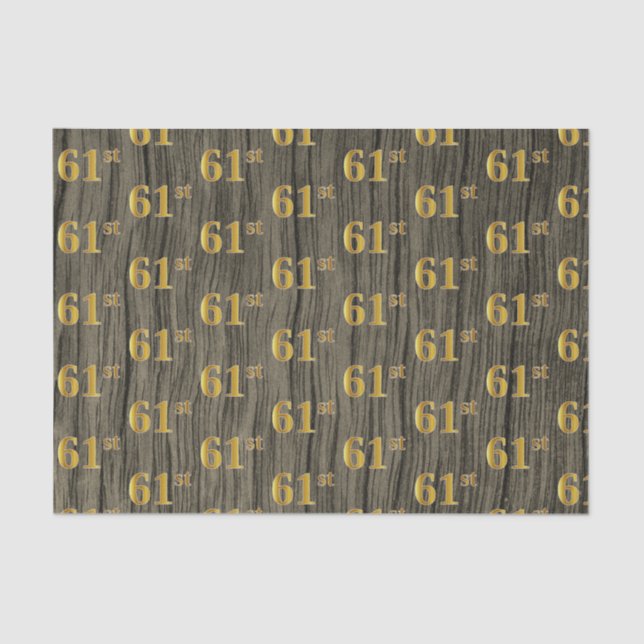 Papier Mousseline Faux Wood, Faux Gold 61e (Soixante et unième) (Recto)