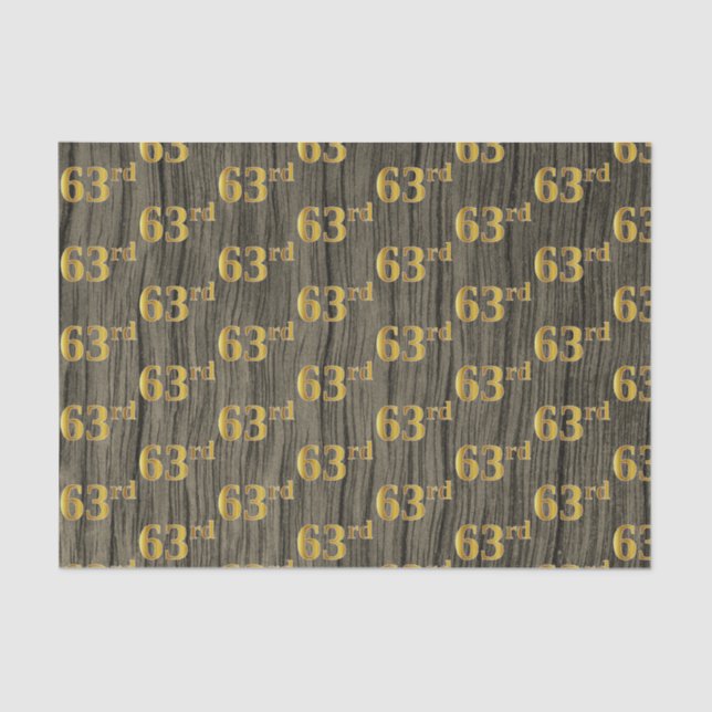Papier Mousseline Faux Wood, Faux Gold 63e (Soixante-troisième) (Recto)