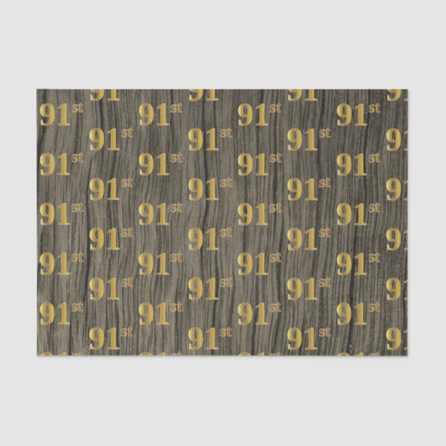 Papier Mousseline Faux Wood, Faux Gold 91st (Quatre-vingt-onze) (Recto)