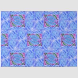 Papier Mousseline Feather blue paper