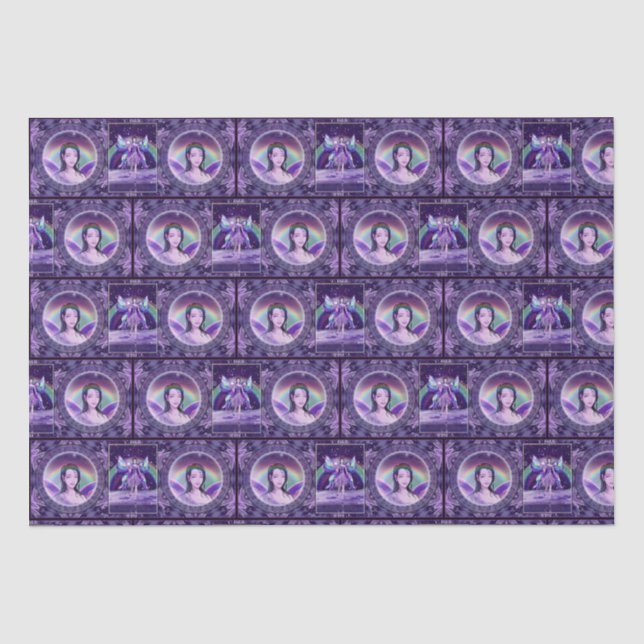 Papier Mousseline Fée de pluie violette (Recto)