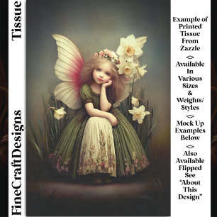 Papier Mousseline Fée Fille Fleur Narcisse, Découpage Vert DL5RF