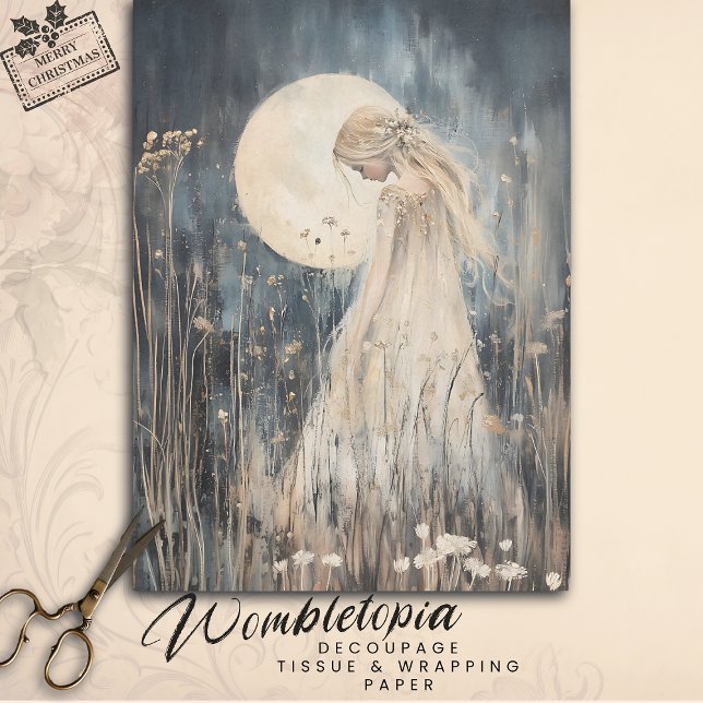 Papier Mousseline Fée Whimsical Lune en Découpage Fleur sauvage (Créateur téléchargé)