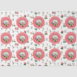 Papier Mousseline Fées Rose Floral Champignons Fairy Castle Annivers