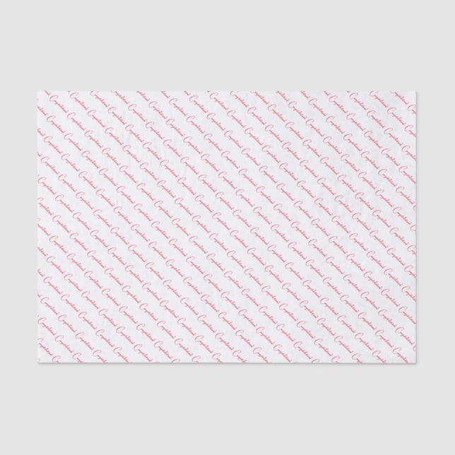 Papier Mousseline Félicitations chic script typographie emballage ca (Recto)