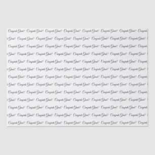 Papier Mousseline Félicitations gris blanc noir élégant motif