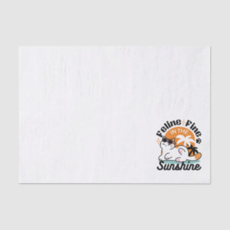 Papier Mousseline Feline fin au soleil - Chat Tropical relaxé