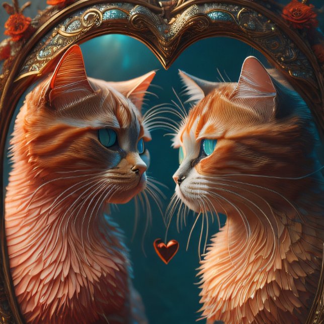 Papier Mousseline Feline lovers. Cats in love déco (Cats, orange cats, chat orange)