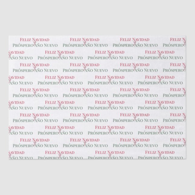 Papier Mousseline Feliz Navidad y Prospero Año Nuevo (Recto)