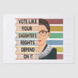 Papier Mousseline Feministe Ruth Bader Ginsburg RBG Citation Girl Wi