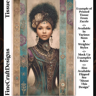Papier Mousseline Femme Afro-Américaine, Découpage Baroque DY2L