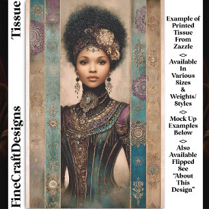 Papier Mousseline Femme Afro-Américaine, Découpage Baroque DY2R
