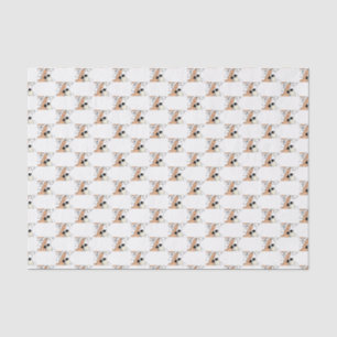 Papier Mousseline Femme Art Déco Vintage avec Fleurs Portant un Chap
