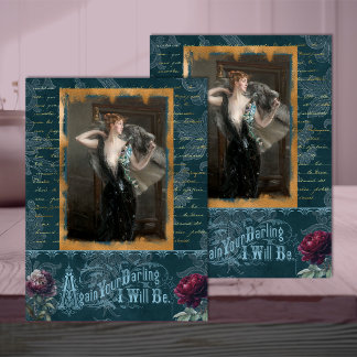 Papier Mousseline Femme de la Belle Époque en découpage bleu sarcell