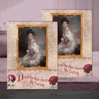 Papier Mousseline Femme de la Belle Époque en découpage rose tendre