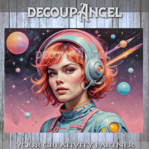 Papier Mousseline Femme de l'âge atomique dans l'espace #2