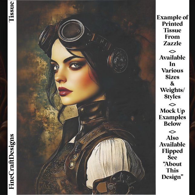 Papier Mousseline Femme de Steampunk gothique, Déchoupage EH9L Indus (Créateur téléchargé)