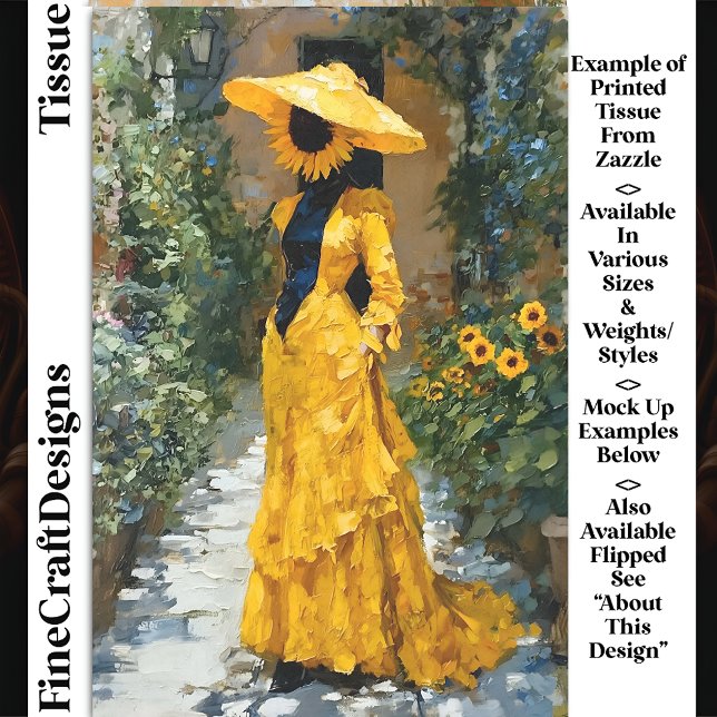 Papier Mousseline Femme de tournesol en robe jaune DS9L Découpage (Créateur téléchargé)