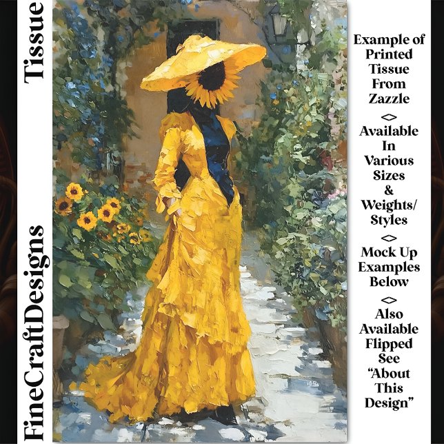 Papier Mousseline Femme de tournesol en robe jaune DS9R Découpage (Créateur téléchargé)