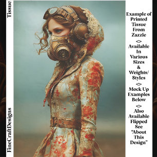 Papier Mousseline Femme Dystopique Steampunk Dans un Masque EK4L Déc
