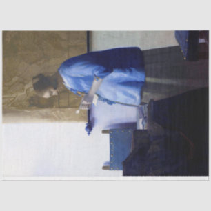 Papier Mousseline Femme en bleu, Johannes Vermeer