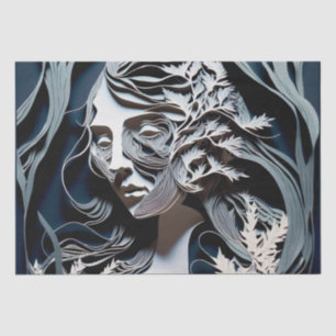 Papier Mousseline Femme futuriste moderne Blue Fairy