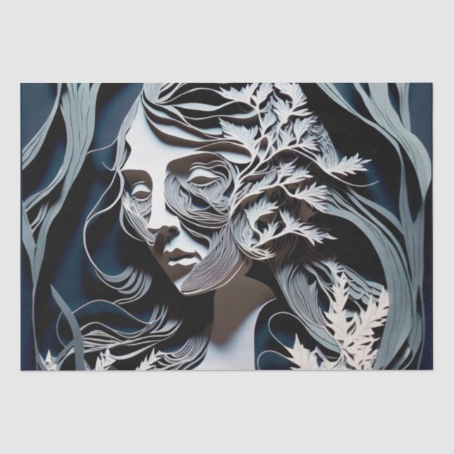 Papier Mousseline Femme futuriste moderne Blue Fairy (Recto)