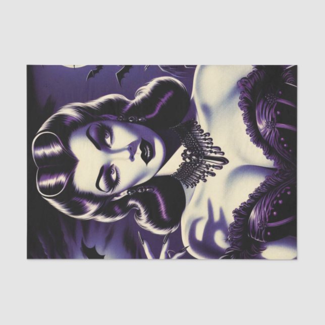 Papier Mousseline Femme gothique rétro (Recto)