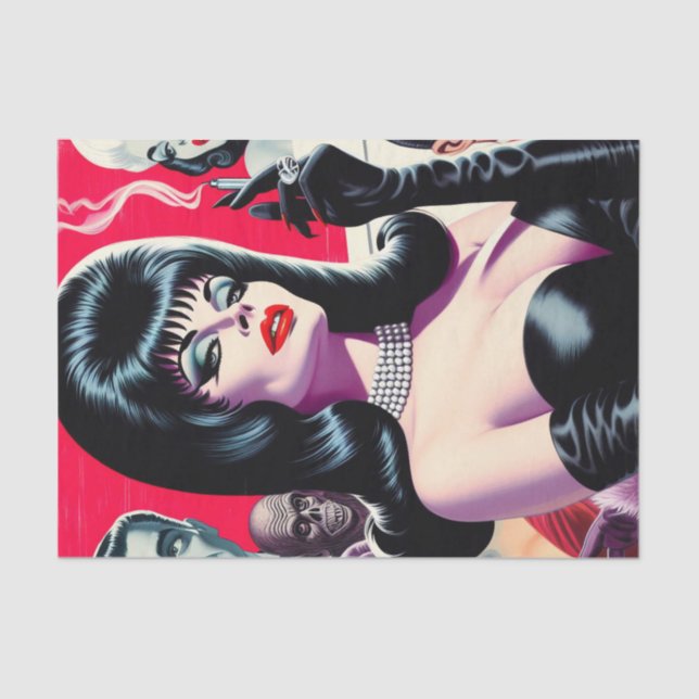 Papier Mousseline Femme gothique vintage (Recto)