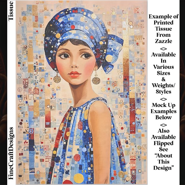 Papier Mousseline Femme moderne inspirée par Klimt EC5L Découpage (Créateur téléchargé)