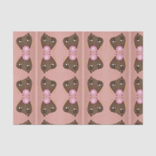 Papier Mousseline Femme noire, Afro rose, Bubblegum rose
