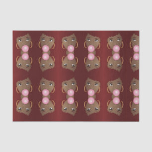 Papier Mousseline Femme noire, Afro rouge, Bubblegum rose