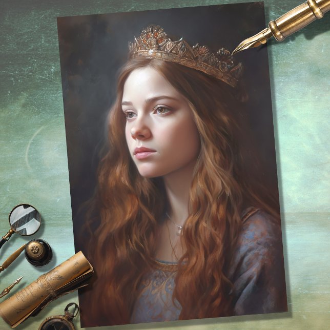 Papier Mousseline Femme nostalgique avec papier découpage Tiara 3 (Créateur téléchargé)