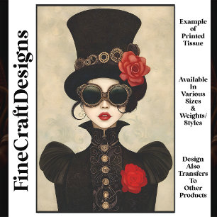 Papier Mousseline Femme Steampunk Haut Chapeau P2 Découpage