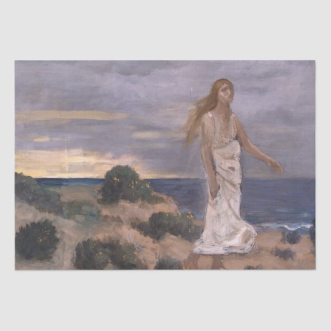 Papier Mousseline Femme sur la plage par Puvis de Chavannes (Recto)
