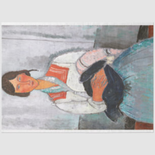 Papier Mousseline Femme tzigane avec bébé, Modigliani