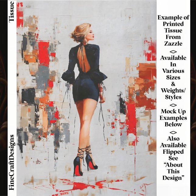 Papier Mousseline Femme urbaine moderne, talons à âme rouge EL3R Déc (Créateur téléchargé)