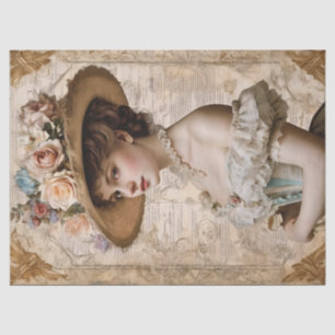 Papier Mousseline Femme Victorienne Vintage Shabby Chic