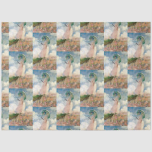 Papier Mousseline Femme vintage avec un parasol face à Monet gauche