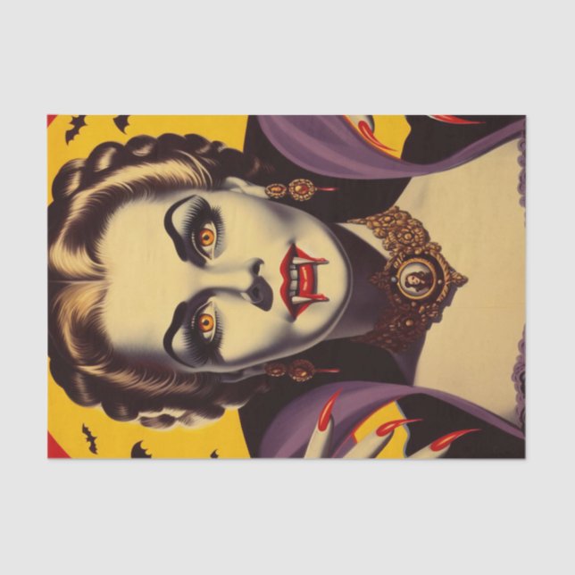 Papier Mousseline Femme vintage Vampire (Recto)