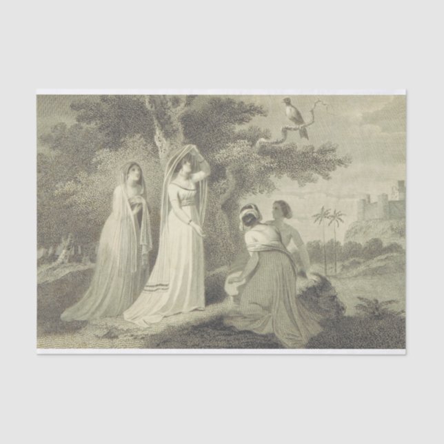 Papier Mousseline Femme voilée des contes de Cantorbéry (Recto)