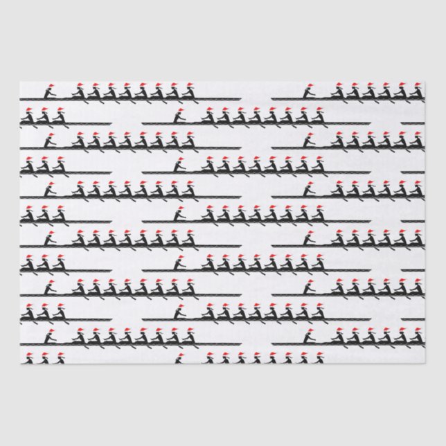 Papier Mousseline Femmes Santa Hat Rowing Rowers Équipe #4 (Recto)